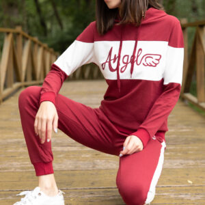 Women’s Text Print Red Tracksuit