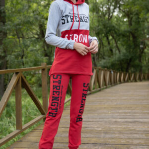 Women’s Text Print Red Tracksuit