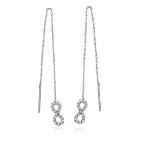 Women’s Infinity Figure Silver Chain Earrings