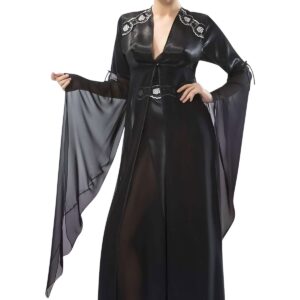 Women’s Black Satin Nightgown & Morning Robe Set