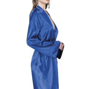 Women’s Blue Satin Morning Robe