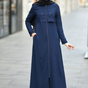 Women’s Embroidered Navy Blue Abaya