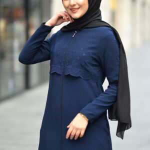 Women’s Embroidered Navy Blue Abaya