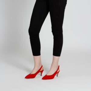 Women’s Red Suede Slingback Shoes