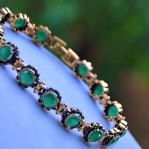 Women’s Black Diamond & Emerald Gemmed Bracelet