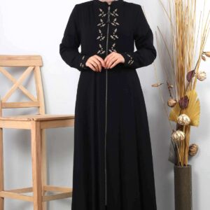 Women’s Embroidered Black Modest Abaya