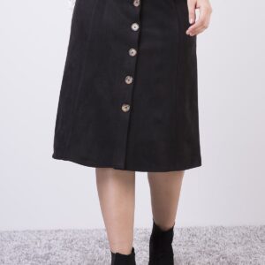 Women’s Button Suede Midi Skirt